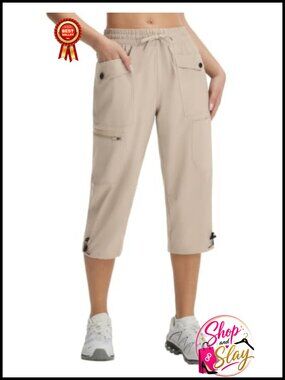 Lightweight Hiking Cargo Capri Pants Quick Dry 7 Pockets